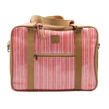 Load image into Gallery viewer, Front View IY Apparel Overnight bag Pink Stripes