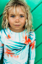Load image into Gallery viewer, Girls Long Sleeve one piece - Turquoise Sunrise