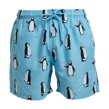 Load image into Gallery viewer, Breazies men's swim shorts penguin print