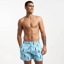 Load image into Gallery viewer, Breazies men's swim shorts penguin print