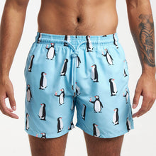 Load image into Gallery viewer, Breazies men's swim shorts penguin print