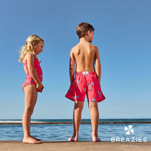 Load image into Gallery viewer, Kids Swim Shorts - Palms | Coral