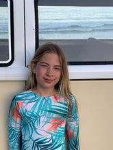 Load image into Gallery viewer, Girls Long Sleeve one piece - Turquoise Sunrise