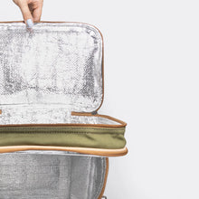 Load image into Gallery viewer, Thandana double decked cooler bag canvas and genuine leather. Insulated cooler bag.