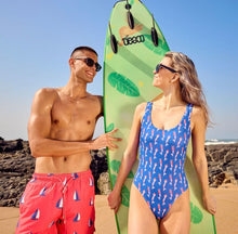 Load image into Gallery viewer, Adult Swim Shorts - Sail Boats | Coral