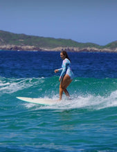 Load image into Gallery viewer, Girl surfing in a Long Sleeve one piece, swimwear from Surf Sense, South Africa