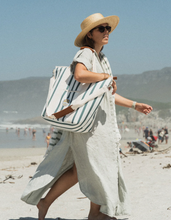 Load image into Gallery viewer, Beach Bums white insulated material tote cooler bag