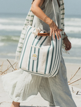 Load image into Gallery viewer, Beach Bums white insulated material tote cooler bag