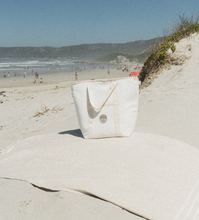 Load image into Gallery viewer, Beach Bums white insulated material tote cooler bag
