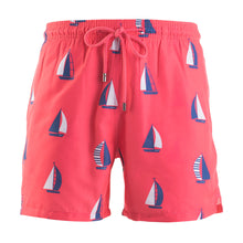 Load image into Gallery viewer, Adult Swim Shorts - Sail Boats | Coral