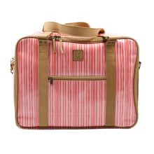 Load image into Gallery viewer, Front View IY Apparel Overnight bag Pink Stripes

