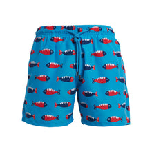 Load image into Gallery viewer, Kids Swim Shorts - Mr Fish | Bubblegum Blue
