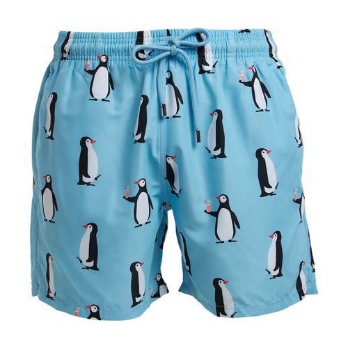 Breazies men's swim shorts penguin print