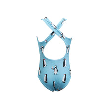 Load image into Gallery viewer, Girls one piece - Penguins | Baby Blue
