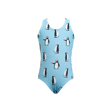 Load image into Gallery viewer, Girls one piece - Penguins | Baby Blue
