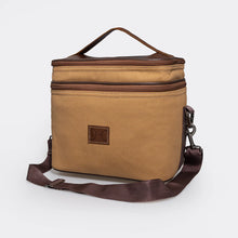 Load image into Gallery viewer, Thandana double decked cooler bag canvas and genuine leather
