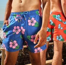 Load image into Gallery viewer, Adult Swim Shorts - Orange Hibiscus
