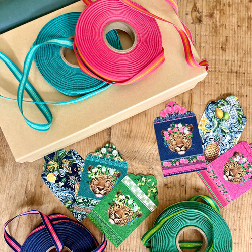 Macaroon ribbons and gift tags