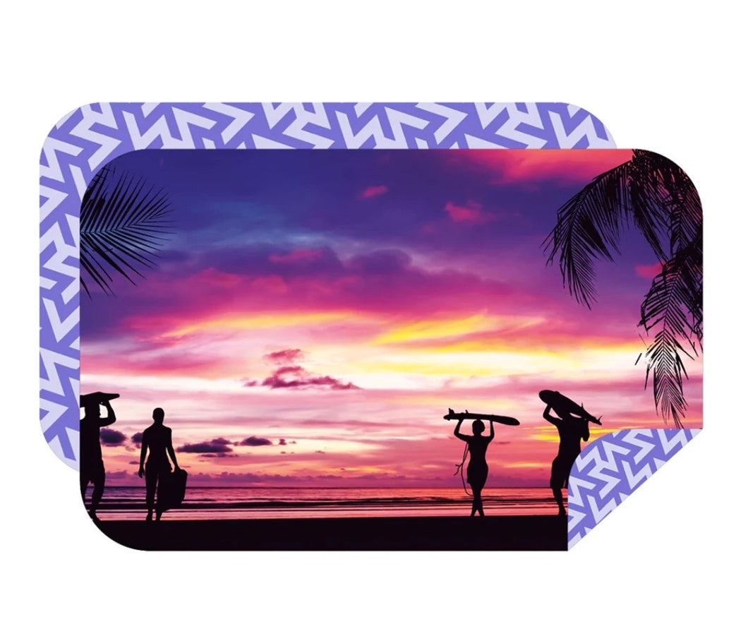Extra Large Double Sided Towel - Pink Surfer Sunset