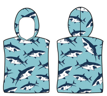 Load image into Gallery viewer, Kids Hoodie Towel - Many Great Whites
