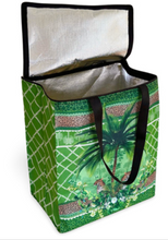 Load image into Gallery viewer, Bright Green, Palm Tree and Leopards, Soft insulated cooler bag from Macaroon, South Africa
