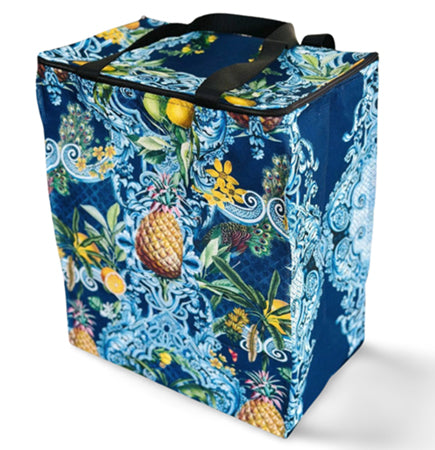 Dark Blue, Pineapple and Lemons, Soft insulated cooler bag from Macaroon, South Africa