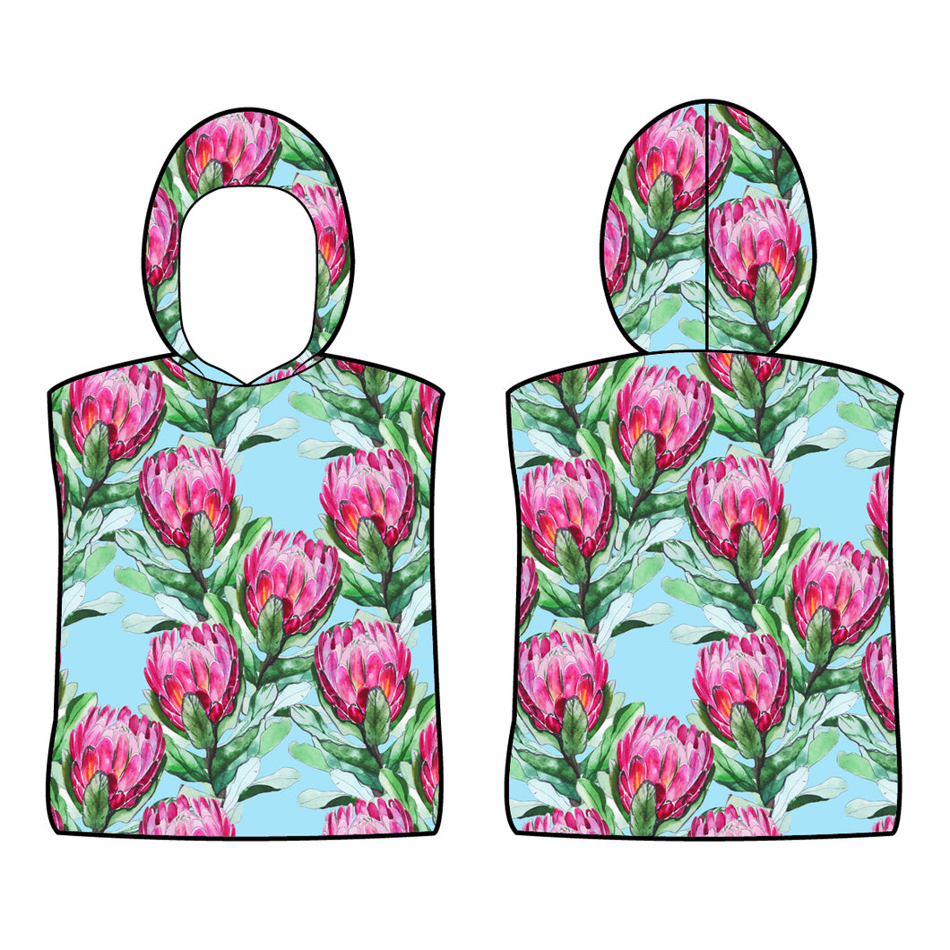 Kids Hoodie Towel - Protea Painting