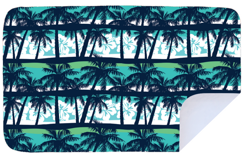 Bobums UAE Microfibre beach towel with Blue Palms Kids design