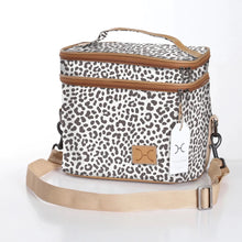 Load image into Gallery viewer, Double Decker Cooler Bag - Laminated Fabric Cheetah White
