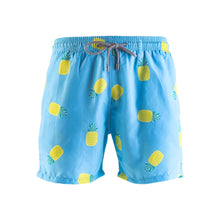 Load image into Gallery viewer, Kids Swim Shorts - Pineapples | Baby Blue
