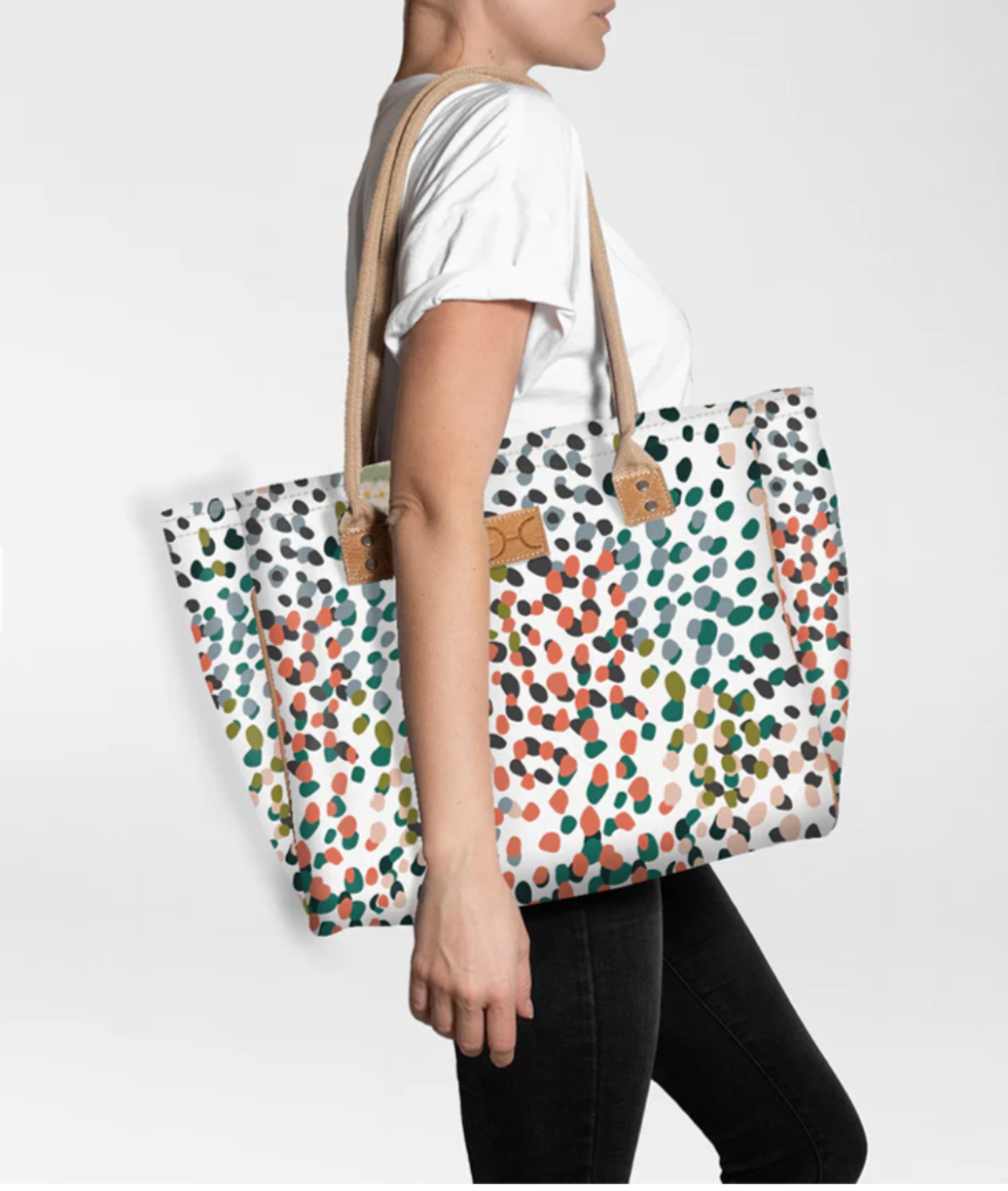 Medium Beach Bag Laminated Fabric - All about Confetti