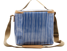 Load image into Gallery viewer, Lunch Cooler Bag - Laminated Fabric Stripes Blue
