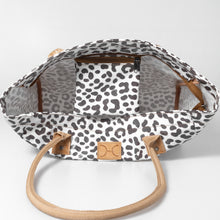 Load image into Gallery viewer, Medium Beach Bag Laminated Fabric - Cheetah White
